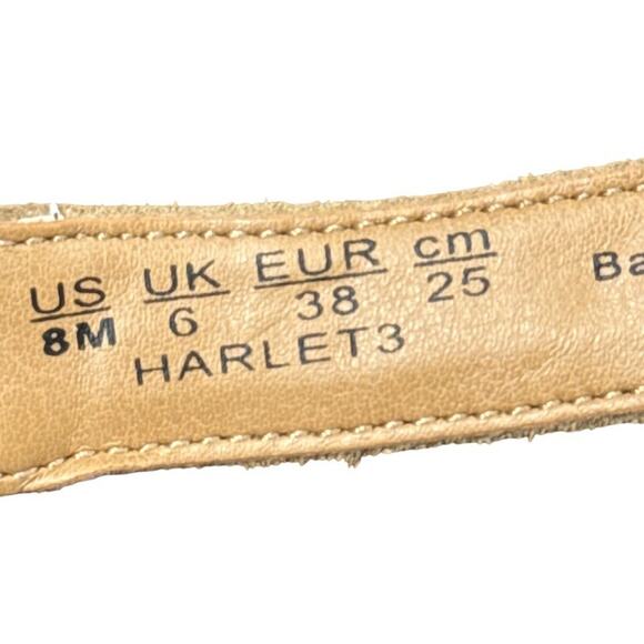Franco Sarto Harlet 3 Leather Tan Beige Woven Chunky High Heels Sandals Shoes 8 - Picture 16 of 16